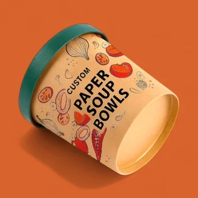 custom printed paper soup bowls